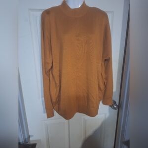 Men's Turtleneck Sweater in Warm Orange